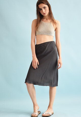 90'S RETRO STRIPED PRINT MIDI MOMS SKIRT