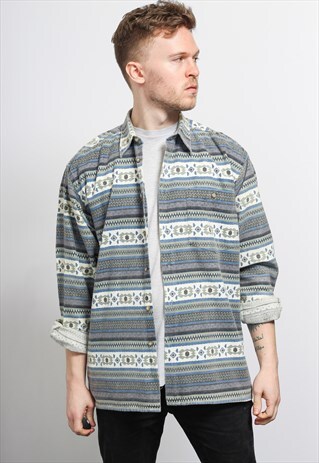 VINTAGE AZTEC PATTERNED SHIRT