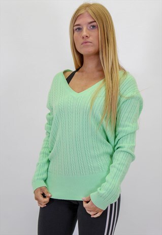 VINTAGE TOMMY HILFIGER JUMPER IN GREEN