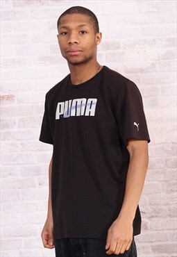 Vintage Puma Big Print Logo T-Shirt Black