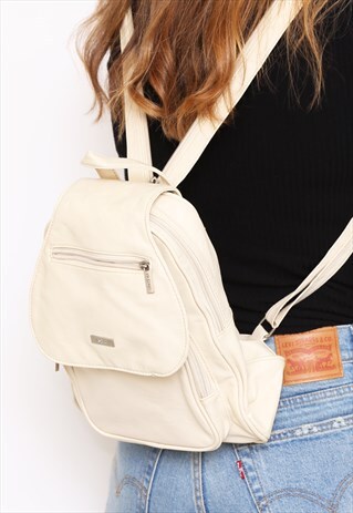 VINTAGE 90S CREAM FESTIVAL RUCKSACK BACKPACK