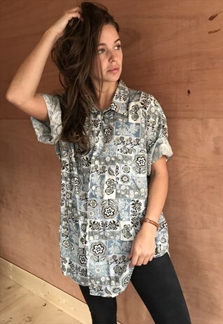 PATTERNED OVERSIZED RETRO VINTAGE UNISEX FESTIVAL SHIRT