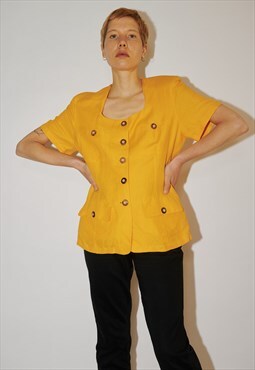 Vintage yellow linen shirt