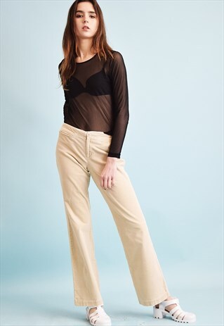 90'S RETRO LOW WAIST NEUTRAL ESPRIT CORDUROY TROUSERS