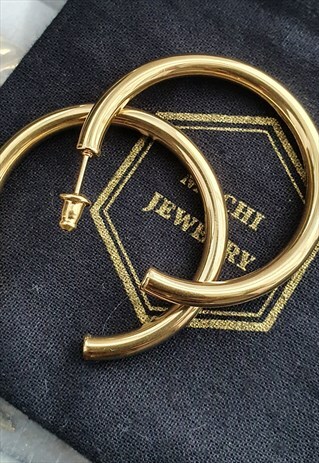 GOLD HOOP EARRINGS Y2K CLASSIC STYLE