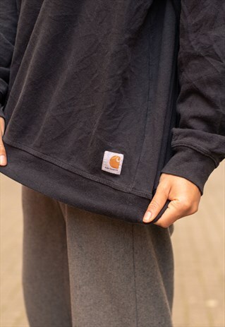 VINTAGE 90S CARHARTT CREW NECK SWEATSHIRT IN BLACK