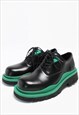 CHUNKY SOLE HIGH FASHION SMART SHOES FAUX LEATHER BROGUES