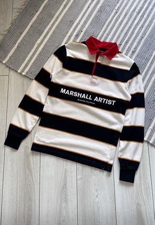 MARSHALL ARTIST STRIPED LONGSLEEVE POLO SHIRT