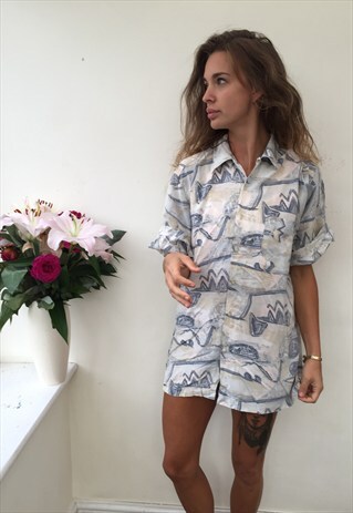 CRAZY PATTERN OVERSIZED UNISEX RETRO VINTAGE FESTIVAL SHIRT
