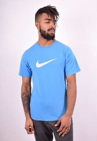 MENS VINTAGE T-SHIRT TOP SMALL BLUE 90'S