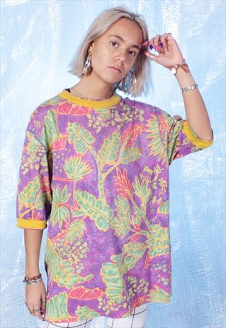 VINTAGE BEST COMPANY PURPLE, GREEN AND ORANGE TEE