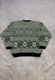 VINTAGE KNITTED JUMPER ABSTRACT FLOWER PATTERNED KNIT 