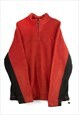 Vintage GAP 1/4 Zip Fleece Jumper in Red L