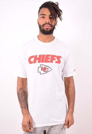 NFL MENS VINTAGE CHIEFS T-SHIRT TOP LARGE WHITE 90S