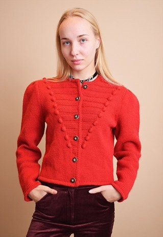 BEAUTIFUL 70'S RETRO MOD KNITTED CARDIGAN TOP