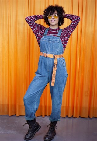 VINTAGE 90S DUNGAREES LIGHT BLUE DENIM STRAIGHT LEG UNISEX