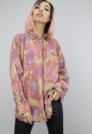 VINTAGE 80S/90S OVERSIZED PATTERNED SHIRT