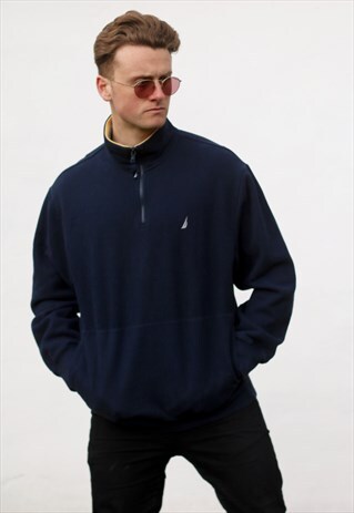 NAUTICA 1/4 ZIP USA MIDNIGHT BLUE SWEATSHIRT