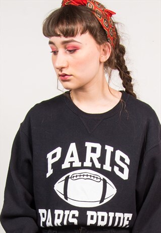 VINTAGE 90'S BLACK PARIS SWEATSHIRT