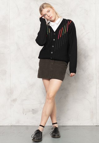 VINTAGE 80S STRIPED CARDIGAN