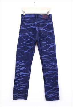 Vintage Levi's Jeans Dark Washed Blue Tie Dye Slim Fit 90s