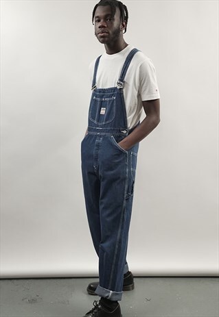 VINTAGE 90'S PITSTOP DARK-WASH DUNGAREES