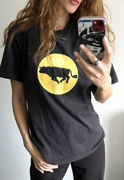Logo Bull Print Animal Print Casual Street Wear T-shirt M