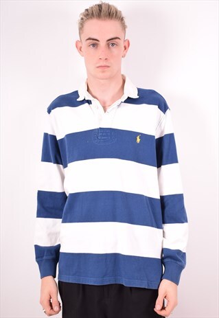 POLO RALPH LAUREN MENS VINTAGE RUGBY POLO SHIRT 90S