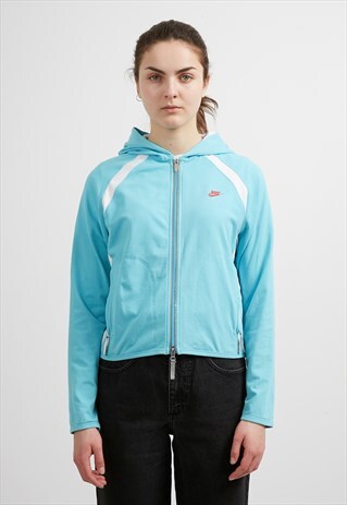 VINTAGE BLUE NIKE ZIP HOODIE TRACK JACKET