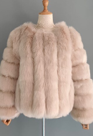 BEIGE 'SNOW WHITE' FAUX FUR COAT
