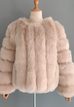 Beige 'Snow White' Faux Fur Coat