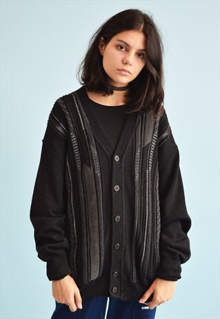90'S RETRO OVERSIZED SLOUCHY DADS KNIT CARDIGAN