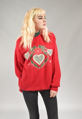 VINTAGE RED CHRISTMAS SWEATER