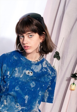 VINTAGE TIE-DYE TEE 90S MARBLE BLEACH EYE PATCH T-SHIRT