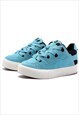 CLASSIC SUEDE SNEAKERS DOUBLE LACE SKATER SHOES IN TEAL BLUE