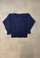 VINTAGE KNITTED JUMPER CUTE WOMEN FACE PATTERNED KNIT