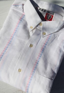 Bienale 80s stock jacquard striped floral button down shirt