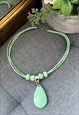 GREEN BEADED SUMMER NECKLACE