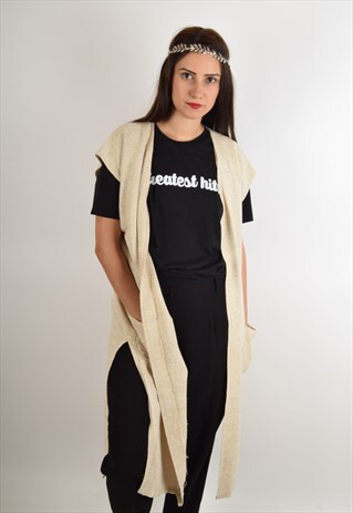 VINTAGE HAND MADE VEST WITH GOLD MATERIAL (1762)