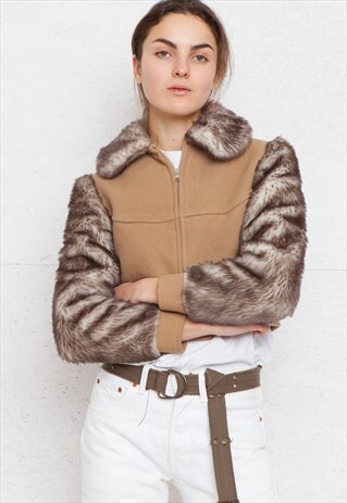 VINTAGE BROWN CROPPED JACKET