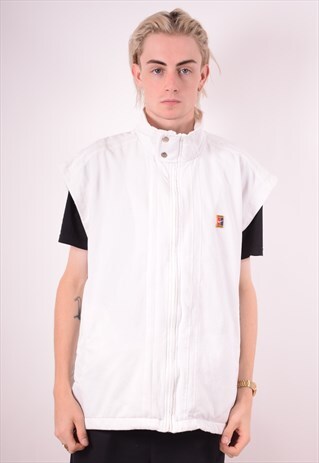 NIKE MENS VINTAGE GILET XL WHITE 90S