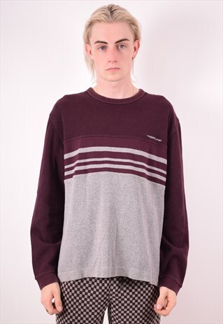 TIMBERLAND MENS VINTAGE TOP LONG SLEEVE LARGE GREY 90S