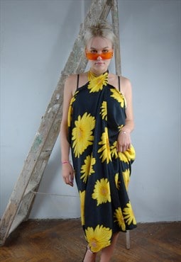 Vintage 90's summer light flower beach universal dress skirt