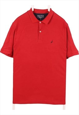 Nautica 90's Button Up Short Sleeve Polo Shirt XLarge Red