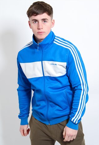 VINTAGE ADIDAS JACKET IN BLUE LARGE