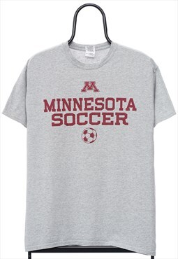 Vintage Minnesota Soccer Spellout Grey TShirt Womens