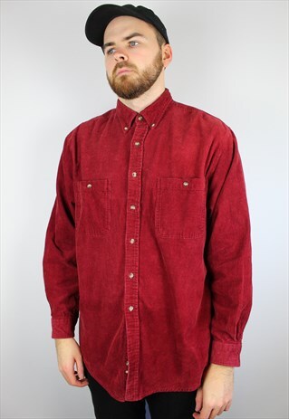 VINTAGE RED CORDUROY SHIRT SIZE LARGE