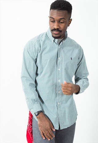 VINTAGE 80S CLASSIC POLO RALPH LAUREN CHECK SHIRT / S5528