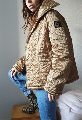Y2K VERSACE PUFFER JACKET - VINTAGE VERSACE QUILTED JACKET