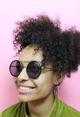 BLACK GOLD RETRO FRAME 80S SUNGLASSES